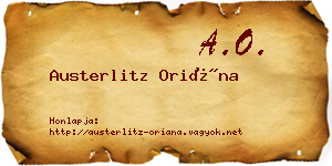 Austerlitz Oriána névjegykártya
